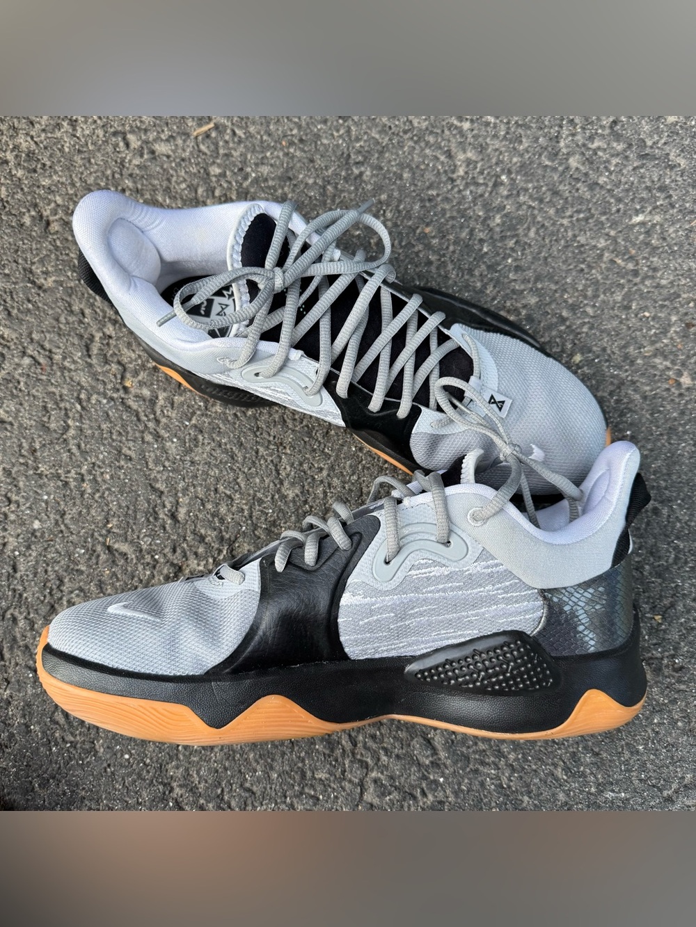 Nike PG 5 Paul George Shoes Mens 11.5 Gray Black Basketball Athletic DC6768-991 - Picture 3 of 9